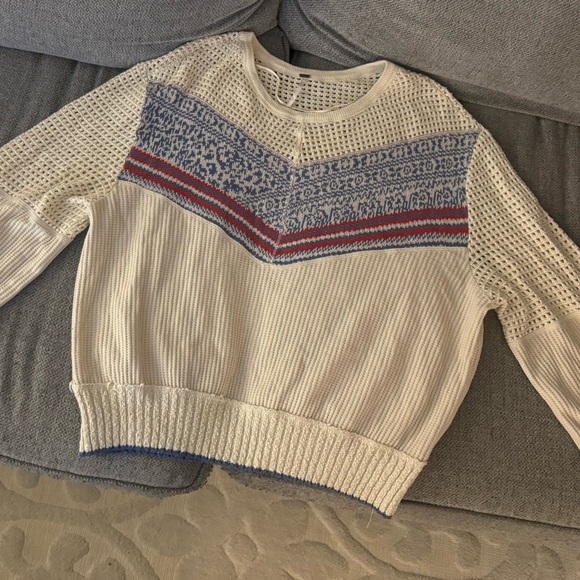 Free People Sweaters - Cozy Knit Sweater with Patterned Yoke